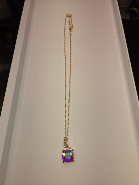 Irid Square Bar Necklace
