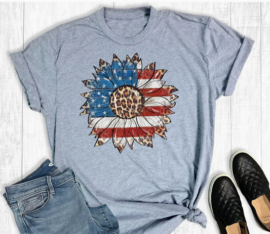 Patriotic Leo Sunflower  Top
