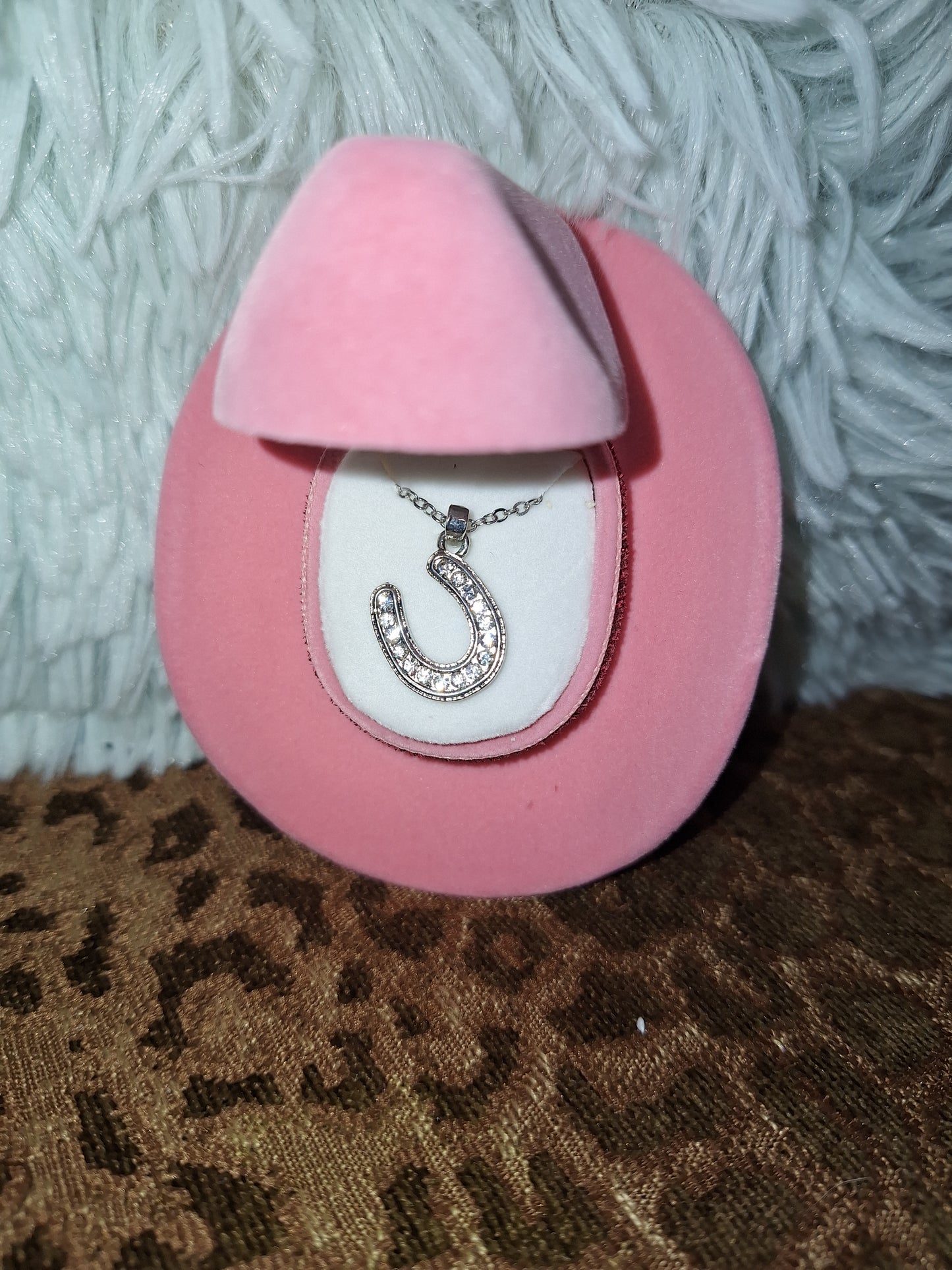 Horseshoe Necklace in Hat Box