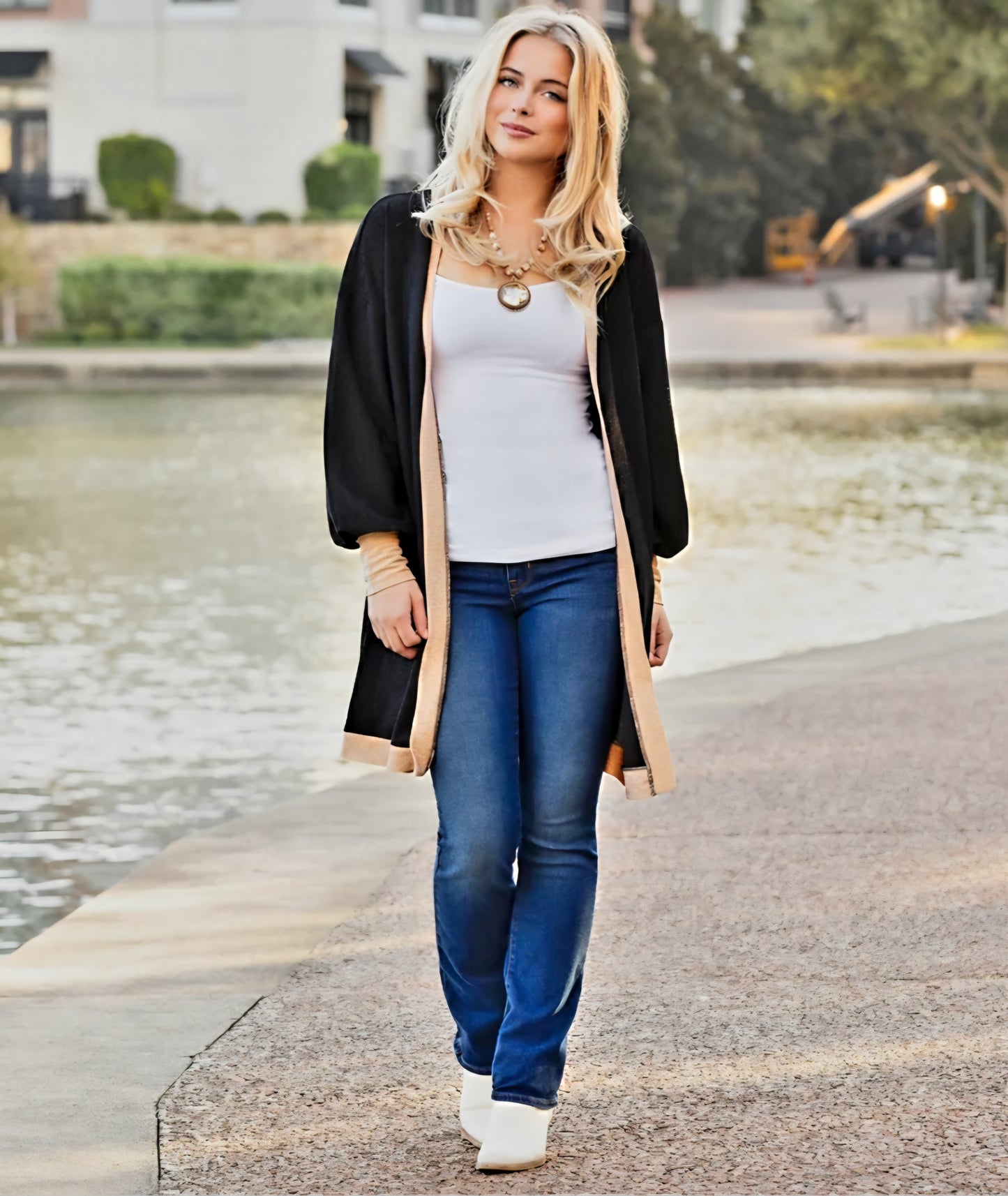 Black with Tan Cardi