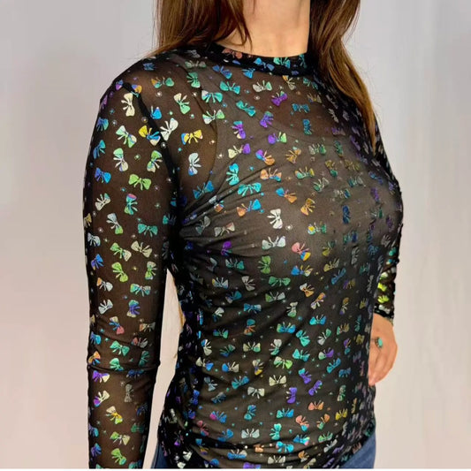 3D Bow Mesh Top*