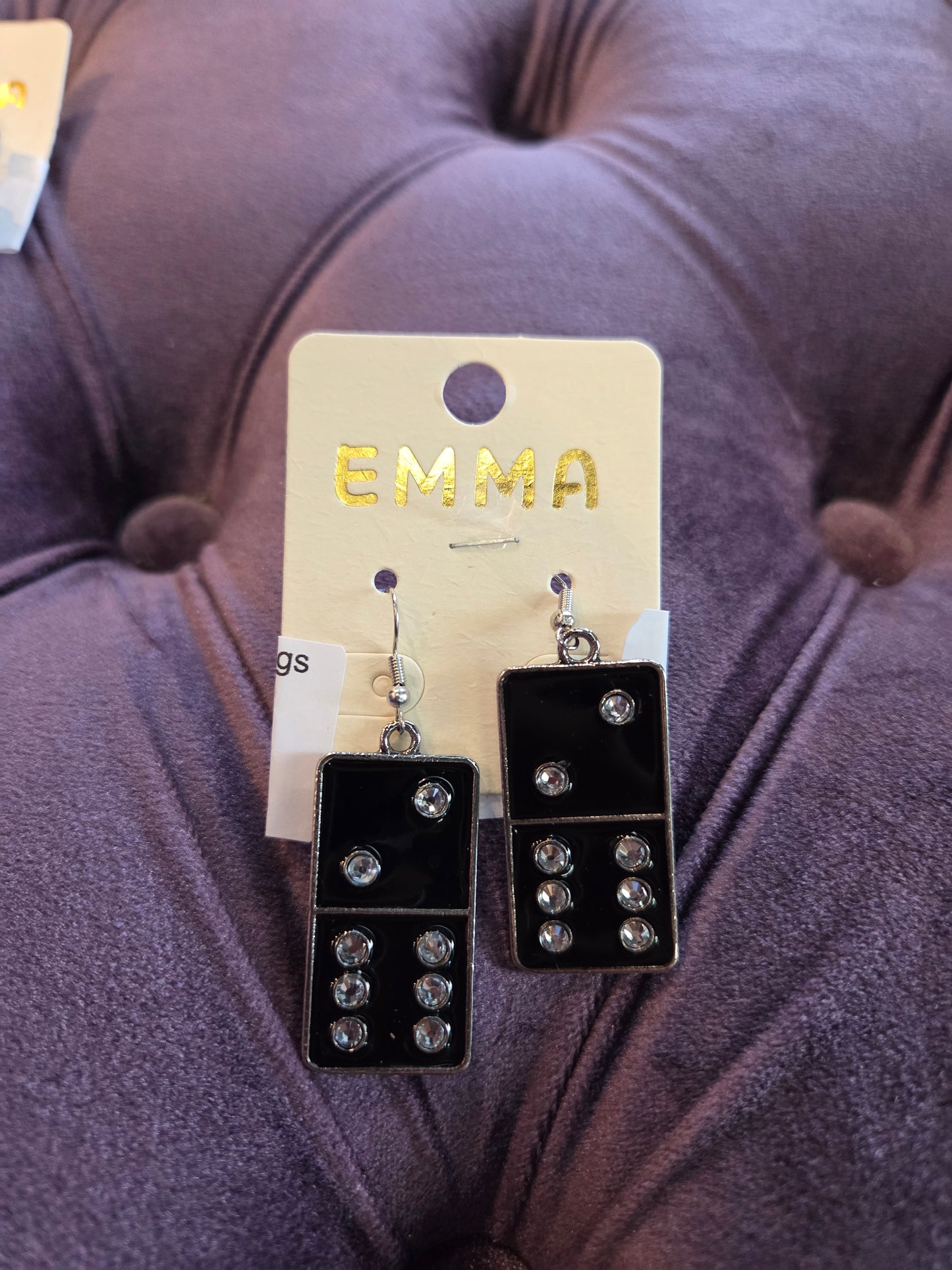 Black Domino Earrings
