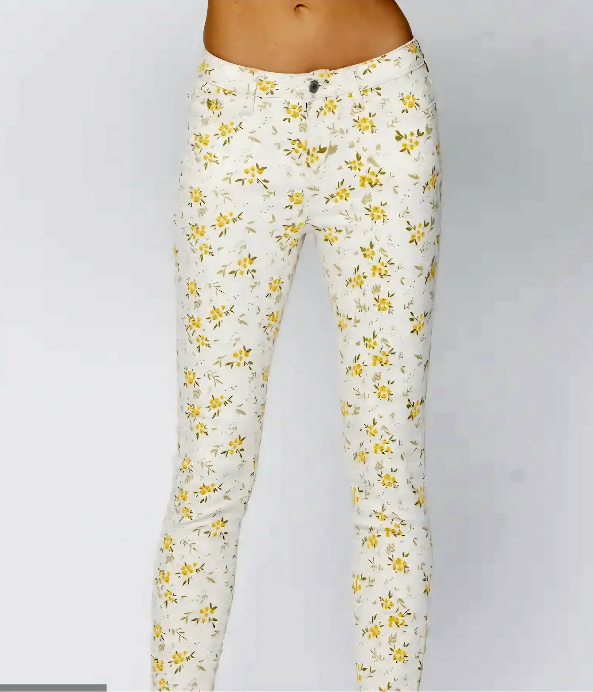 Mid Rise Yellow Floral Judy Blues