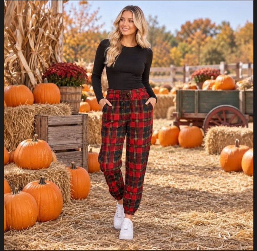 Plaid Balloon Joggers