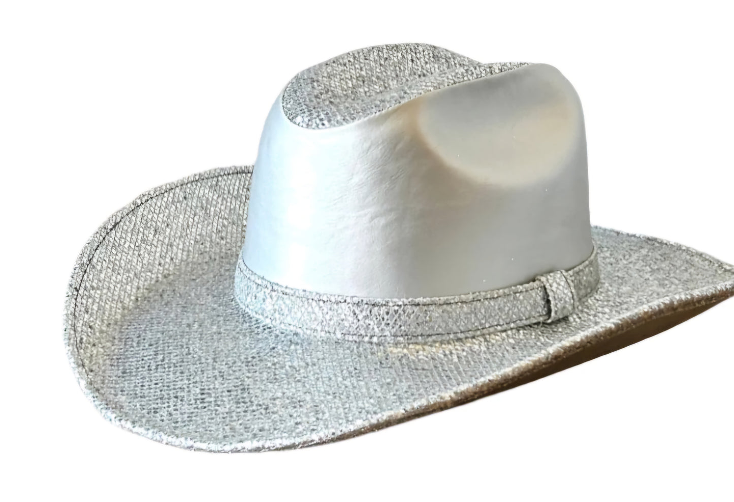 Silver Glitter Cowgirl Hat