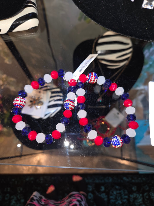 Patriotic Bead Bracelet Set