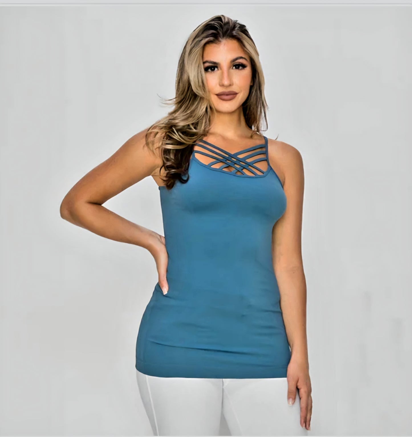 Denim Blue Criss Cross Cami