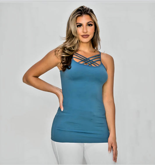 Denim Blue Criss Cross Cami