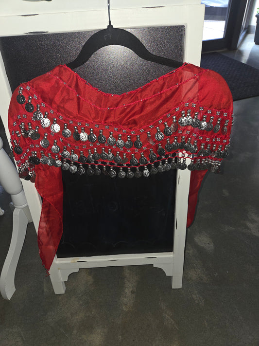 Red Coin Head Wrap
