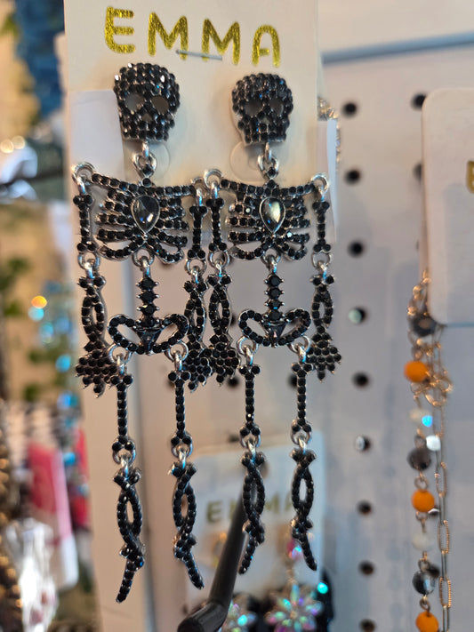 Black Skeleton Earrings