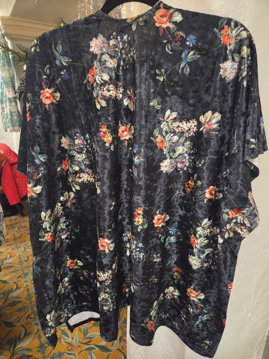 Black Cardigan 2 w Flowers