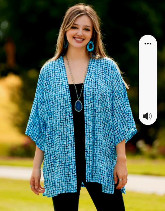 Geometric Print Duster