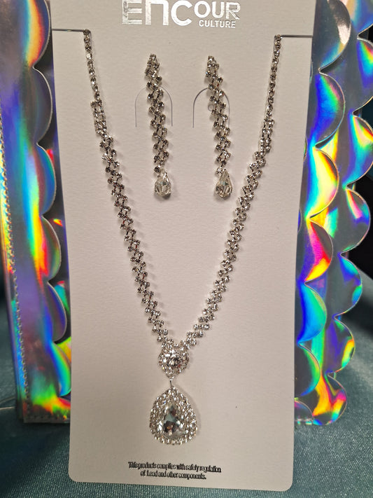 Bling Necklace and Earrings Set