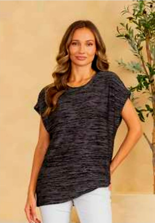 Black/Silver Lined Top