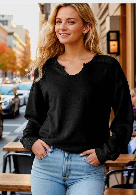 Black U Neck