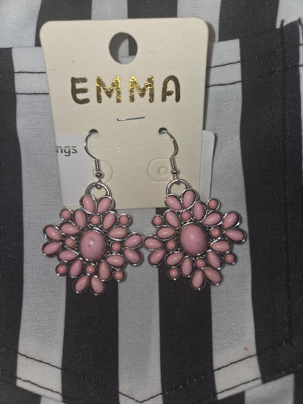Pink Squash Blossom Earrings