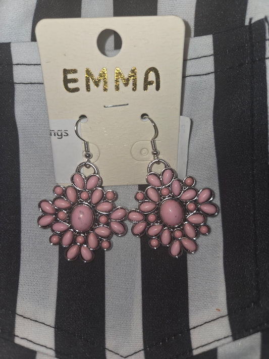 Pink Squash Blossom Earrings