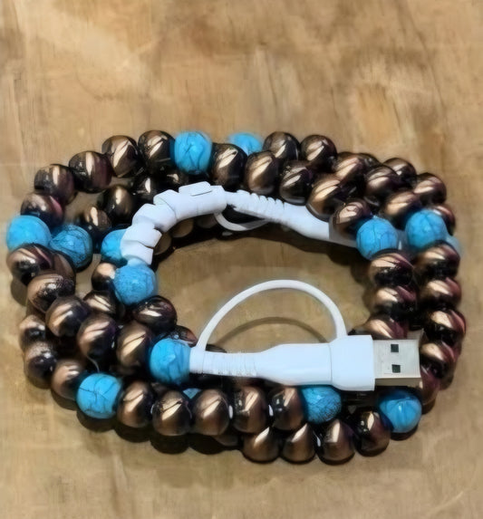 4 Way Charger Copper with Turquoise