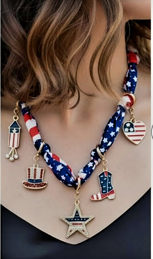Patriotic Necklace with Charms