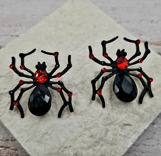Black Spider Earrings