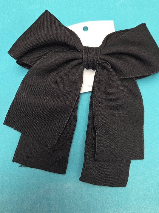 Black Hair Bow Barette