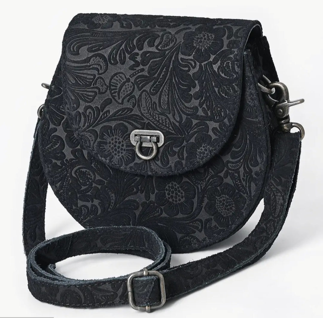Floral Damascus Embossed Crossbody