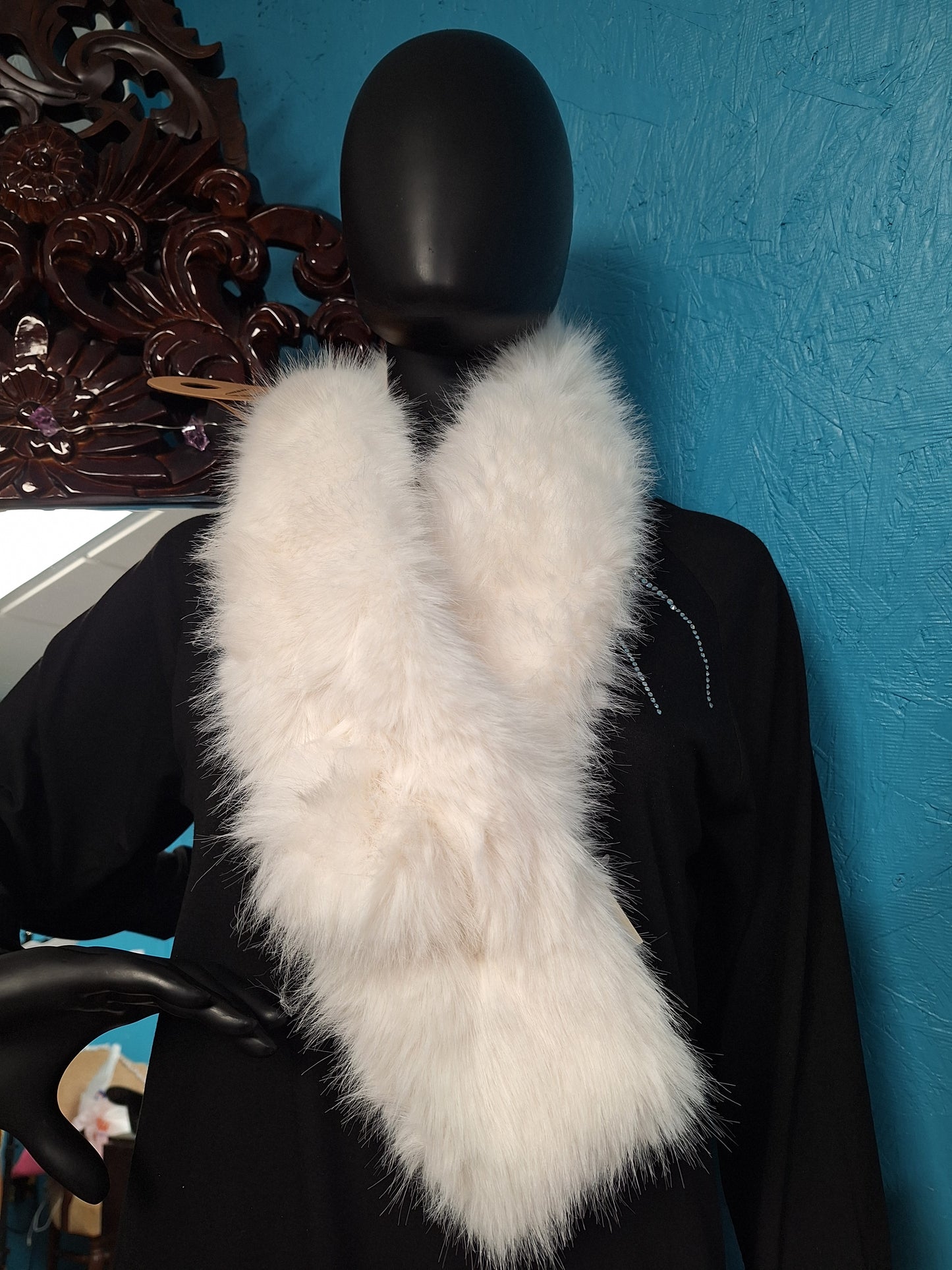 White Fur Scarf